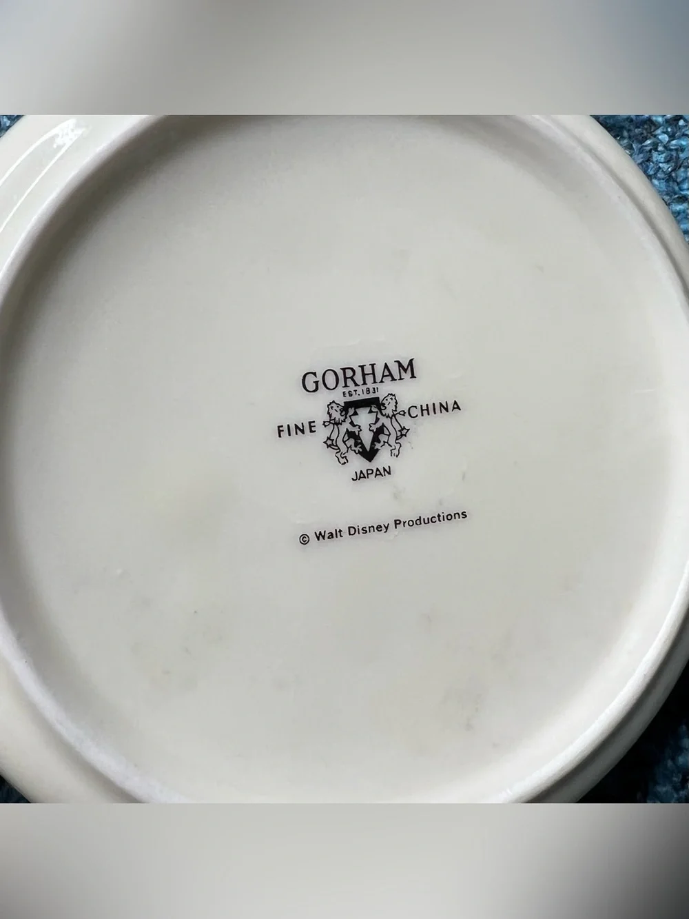 Gorham Mickey Mouse Walt Disney Tea Cup and Small Plate Fine China Set Western